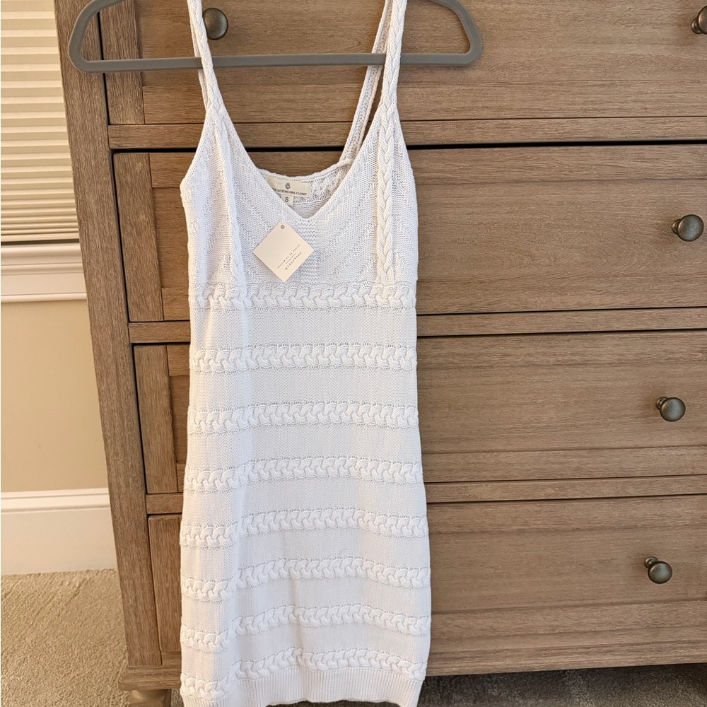White Knit Mini Dress